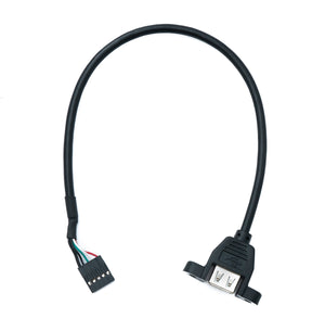 SYSTEM-S USB 2.0 Kabel 30 cm Typ A zu Steckverbinder mit 2,54 mm Rastermaß Panel Mount