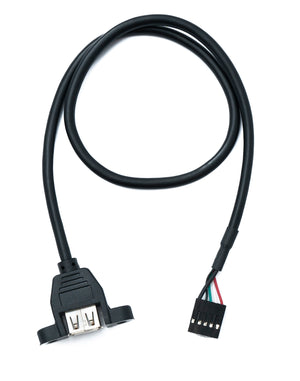 SYSTEM-S USB 2.0 Kabel 50 cm Typ A zu Steckverbinder mit 2,54 mm Rastermaß Panel Mount