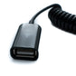 SYSTEM-S USB 2.0 Kabel 80 cm Typ A Buchse zu Buchse Spirale ausziehbar in Schwarz