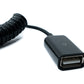 SYSTEM-S USB 2.0 Kabel 80 cm Typ A Buchse zu Buchse Spirale ausziehbar in Schwarz