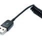 SYSTEM-S USB 2.0 Kabel 90 cm Typ A Stecker zu Buchse Spirale ausziehbar in Schwarz