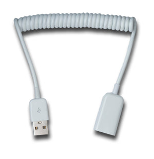 SYSTEM-S USB 2.0 Kabel 90 cm Typ A Stecker zu Buchse Spirale ausziehbar in Weiß