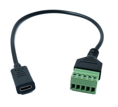 SYSTEM-S USB 3.1 Kabel 30 cm Typ C Buchse zu 5 polig Leiterplattenstecker Adapter Schwarz