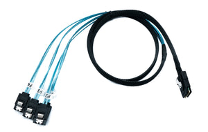 SYSTEM-S SFF-8087 Kabel 100 cm Mini SAS 36 Pin zu 4x SATA 7 Pin für RAID Festplatte Motherboard