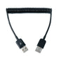 SYSTEM-S USB 2.0 Kabel 90 cm Typ A Stecker zu Stecker Spirale ausziehbar in Schwarz