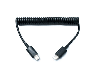 SYSTEM-S USB 2.0 Kabel 70 cm Mini B Stecker zu Micro B Stecker Spirale ausziehbar