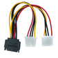 SYSTEM-S Y SATA Kabel 20 cm 15 Pin Stecker zu 2x Molex LP4 IDE 4Pin Buchse