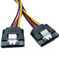 SYSTEM-S Y SATA Kabel 20 cm 15 Pin Stecker zu 2x Buchse Splitter Snug Fit für SSD Festplatte