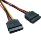 SYSTEM-S Y SATA Kabel 20 cm 15 Pin Stecker zu 2x Buchse Splitter für SSD Festplatte