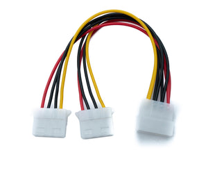 SYSTEM-S Y Molex Kabel 20 cm LP4 IDE 4Pin Stecker zu 2x Buchse Splitter