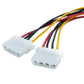 SYSTEM-S Y Molex Kabel 20 cm LP4 IDE 4Pin Stecker zu 2x Buchse Splitter