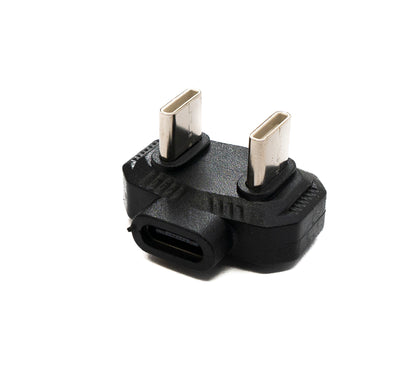 SYSTEM-S USB4 Y Adapter Typ C Stecker zu Stecker zu Buchse U Turn 180° Winkel 480Mbit/s USB 4.0