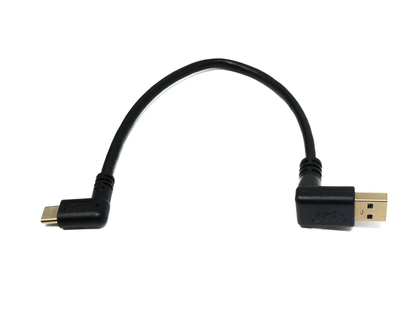 SYSTEM-S USB 3.1 Kabel 25 cm Typ C Stecker zu 3.0 Typ A Stecker Down Angled Winkel