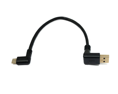 SYSTEM-S USB 3.1 Kabel 25 cm Typ C Stecker zu 3.0 Typ A Stecker Down Angled Winkel