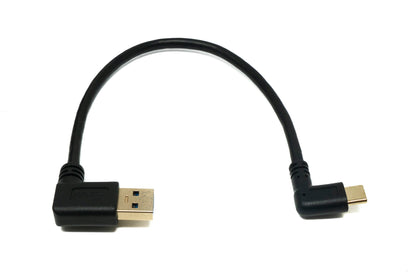 SYSTEM-S USB 3.1 Kabel 25 cm Typ C Stecker zu 3.0 Typ A Stecker Left Angled Winkel