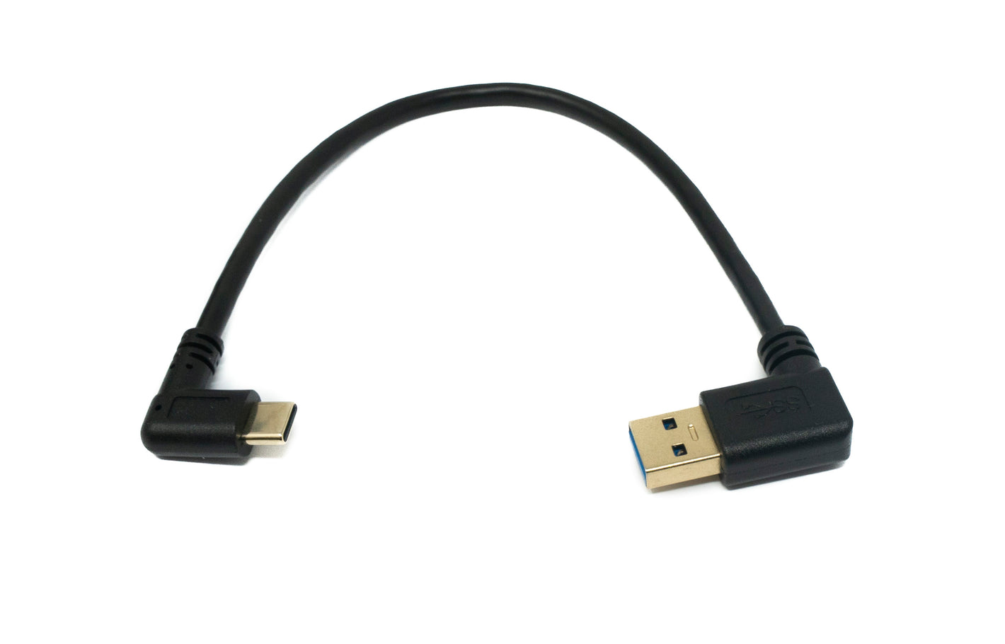 SYSTEM-S USB 3.1 Kabel 25 cm Typ C Stecker zu 3.0 Typ A Stecker Right Angled Winkel