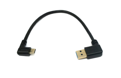 SYSTEM-S USB 3.1 Kabel 25 cm Typ C Stecker zu 3.0 Typ A Stecker Right Angled Winkel