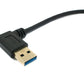 SYSTEM-S USB 3.1 Kabel 25 cm Typ C Stecker zu 3.0 Typ A Stecker Left Angled Winkel