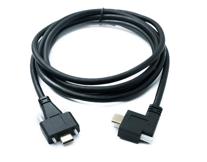 SYSTEM-S USB 3.1 Gen 2 Kabel 2 m Typ C Stecker zu Stecker Panel Mount Winkel Left Right Angled 10 Gbit/s 100W