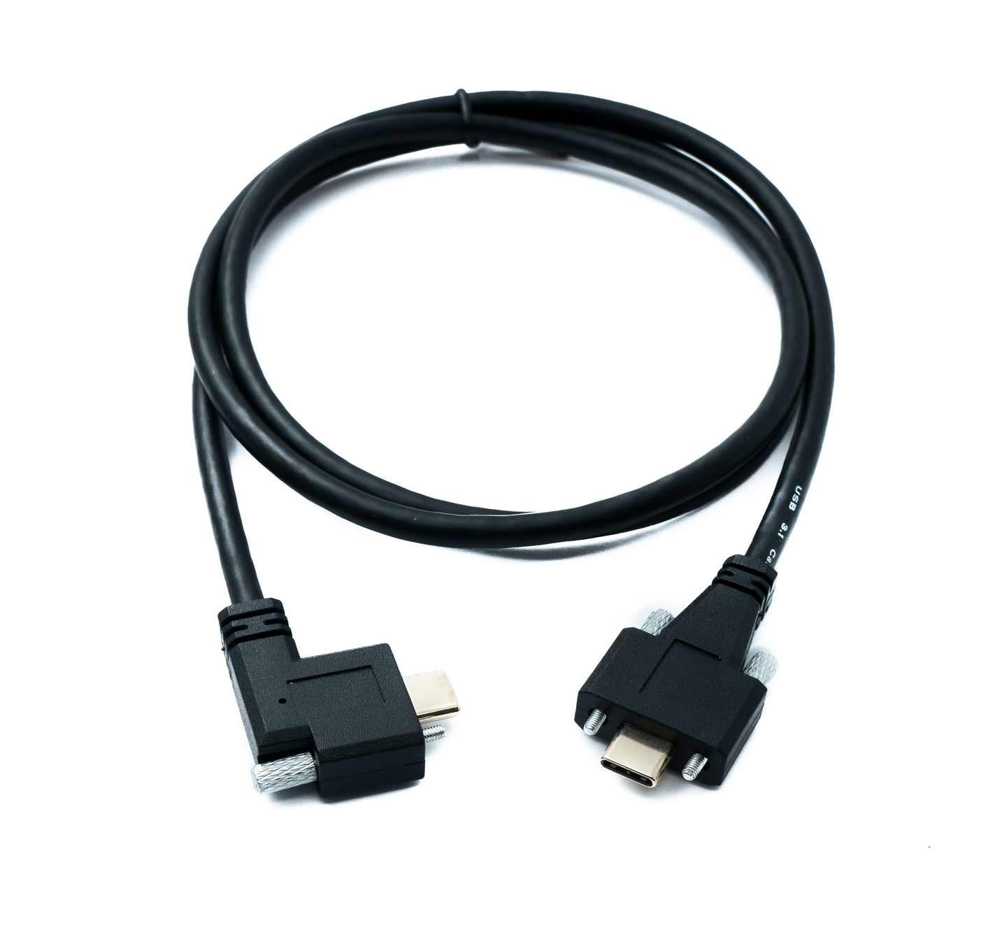 SYSTEM-S USB 3.1 Gen 2 Kabel 100 cm Typ C Stecker zu Stecker Panel Mount Winkel Left Right Angled 10 Gbit/s 100W