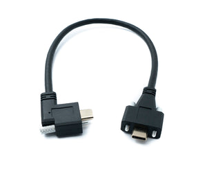 SYSTEM-S USB 3.1 Gen 2 Kabel 30 cm Typ C Stecker zu Stecker Panel Mount Winkel Left Right Angled 10 Gbit/s 100W