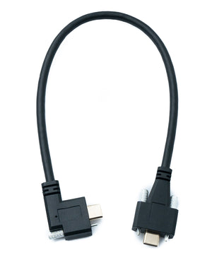 SYSTEM-S USB 3.1 Gen 2 Kabel 30 cm Typ C Stecker zu Stecker Panel Mount Winkel Left Right Angled 10 Gbit/s 100W