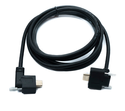 SYSTEM-S USB 3.1 Gen 2 Kabel 200 cm Typ C Stecker zu Stecker Single Double Screw 2x Winkel Up Down 10 Gbit/s