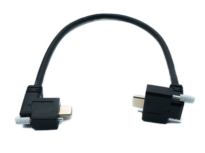 SYSTEM-S USB 3.1 Gen 2 Kabel 30 cm Typ C Stecker zu Stecker Single Double Screw 2x Winkel Up Down 10 Gbit/s