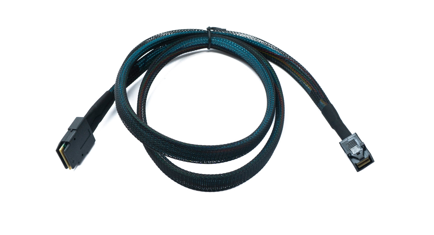 SYSTEM-S SFF-8643 Kabel 100 cm Mini SAS HD zu SFF-8087 Adapter für SSD Festplatte Motherboard