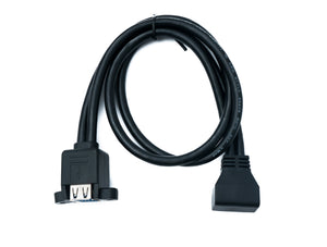 SYSTEM-S USB 3.0 Kabel 50 cm 20 Pin zu 2x Typ A Buchse Panel Mount Winkel Down Angled