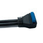 SYSTEM-S USB 3.0 Kabel 50 cm 20 Pin zu 2x Typ A Buchse Panel Mount Winkel Down Angled