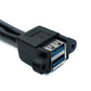 SYSTEM-S USB 3.0 Kabel 50 cm 20 Pin zu 2x Typ A Buchse Panel Mount Winkel Down Angled