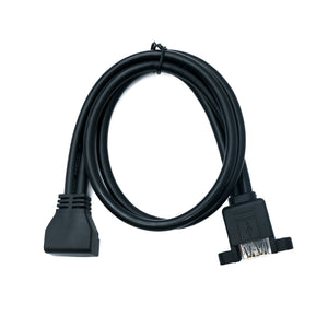SYSTEM-S USB 3.0 Kabel 50 cm 20 Pin zu 2x Typ A Buchse Panel Mount Winkel Up Angled