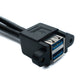 SYSTEM-S USB 3.0 Kabel 50 cm 20 Pin zu 2x Typ A Buchse Panel Mount Winkel Up Angled