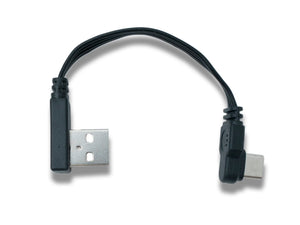 SYSTEM-S USB-C auf USB-A 2.0 Kabel – 10 cm Flachkabel mit Rechtswinkel-Stecker