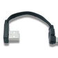 SYSTEM-S USB-C to USB-A 2.0 Cable – 10 cm Flat Cable with Right Angle Plug
