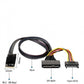Câble adaptateur NVMe SYSTEM-S M.2 (M-Key) vers U.2 SFF-8639 – 50 cm – avec connecteur d'alimentation SATA