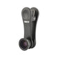 SYSTEM-S wide angle and macro lens with clip and protective case in black for smartphone