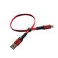 System-S USB A Stecker zu Micro USB Stecker Kabel Flachkabel 32 cm in Rot