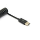SYSTEM-S USB Type C 3.1 zu USB 2.0 Spiralkabel Datenkabel Ladekabel Kabel 100-200 cm schwarz