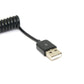 SYSTEM-S USB Type C 3.1 zu USB 2.0 Spiralkabel Datenkabel Ladekabel Kabel 100-200 cm schwarz