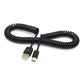 SYSTEM-S USB Type C 3.1 zu USB 2.0 Spiralkabel Datenkabel Ladekabel Kabel 100-200 cm schwarz