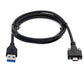 SYSTEM-S USB 3.1 Kabel 3 m Typ C Stecker zu 3.0 Typ A Stecker Schraube in Schwarz