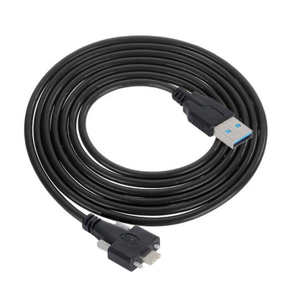 SYSTEM-S USB 3.1 Kabel 5 m Typ C Stecker zu 3.0 Typ A Stecker Schraube in Schwarz