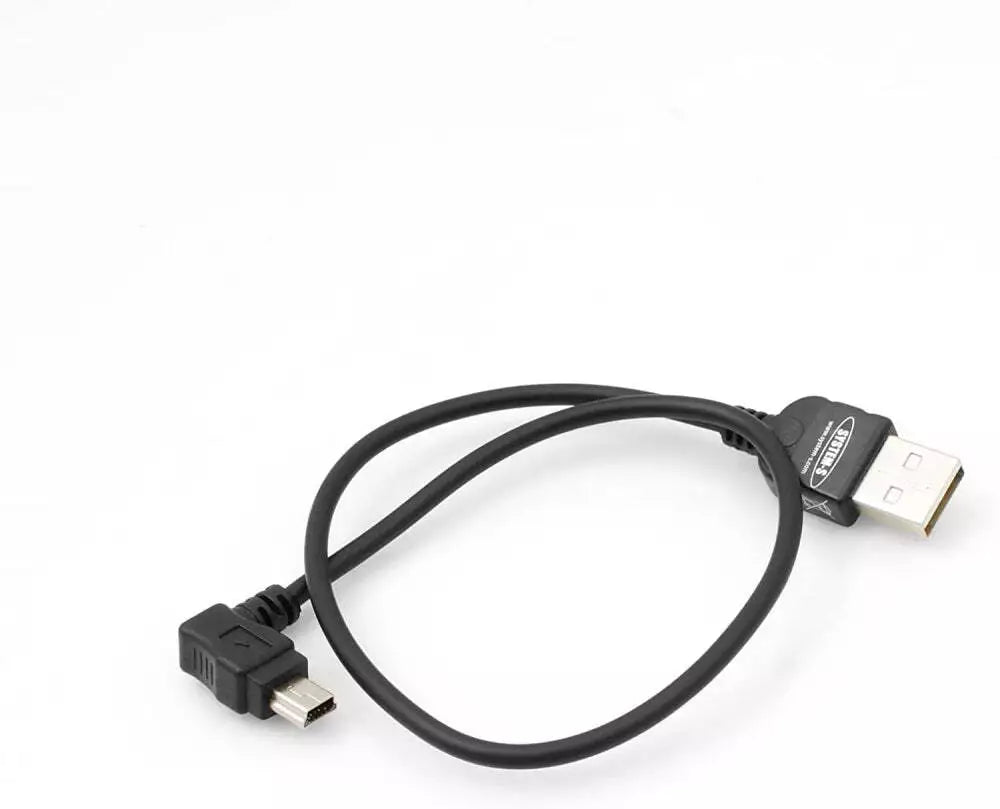 Cable mini USB System-S con conector en ángulo de 90°, ángulo de 90 grados hacia la izquierda, 30 cm