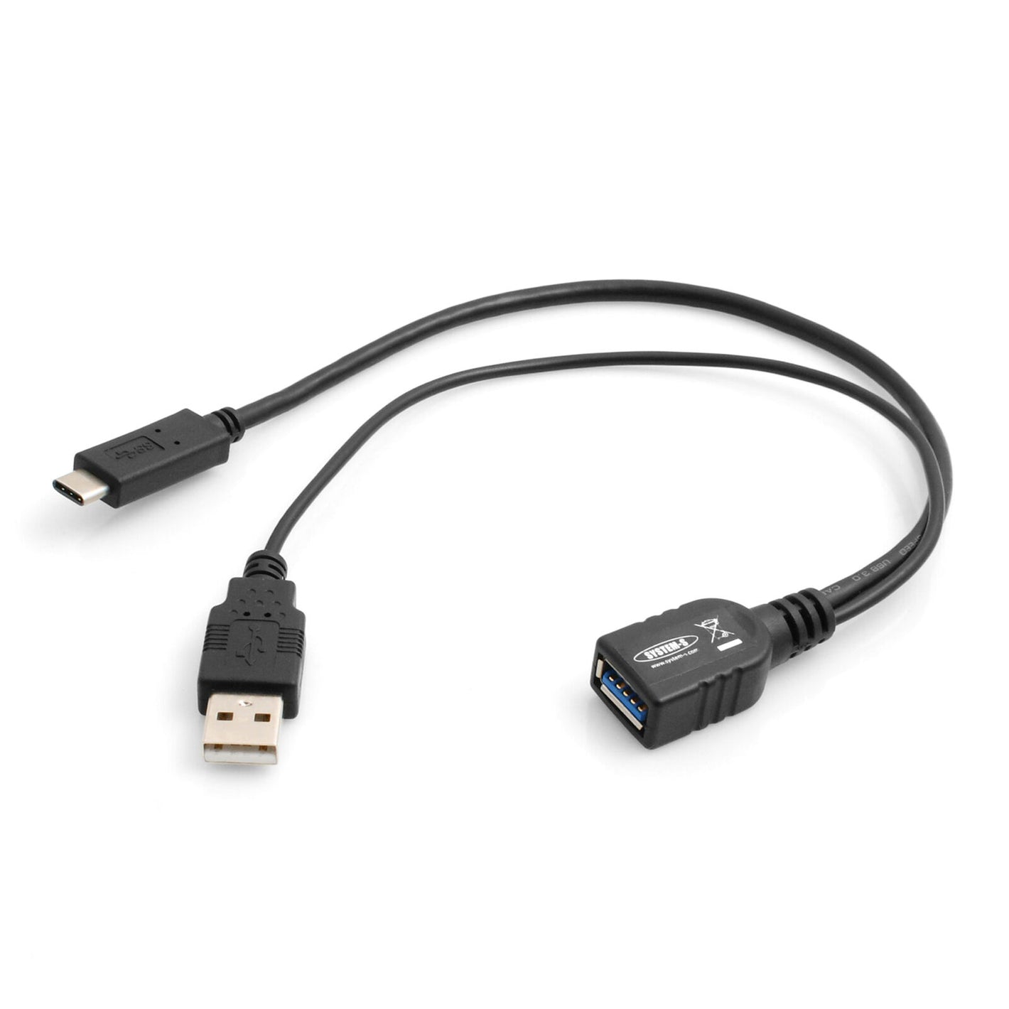 Hôte OTG On-The-Go USB 3.0 Type A vers USB 3.1 Type C et USB 3.0 Type A (mâle)