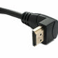 SYSTEM-S HDMI 1.4 Kabel 25 cm Typ A Stecker zu Stecker Adapter Schraube Winkel in Schwarz