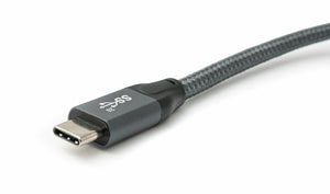 System-S USB 3.1 Gen 2 100W Kabel 100 cm Typ C Stecker zu Stecker Winkel geflochten