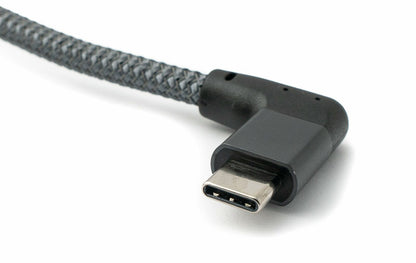 System-S USB 3.1 Gen 2 100W Kabel 100 cm Typ C Stecker zu Stecker Winkel geflochten