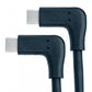 USB 3.1 Gen 2 cable 2 m type C plug to plug 2x angle adapter in black